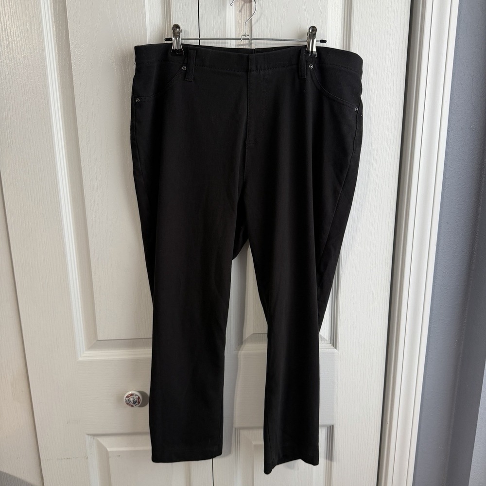 Time & Tru Black Pull On Skinny Pants Women's Size XL Office Travel Lightweight
